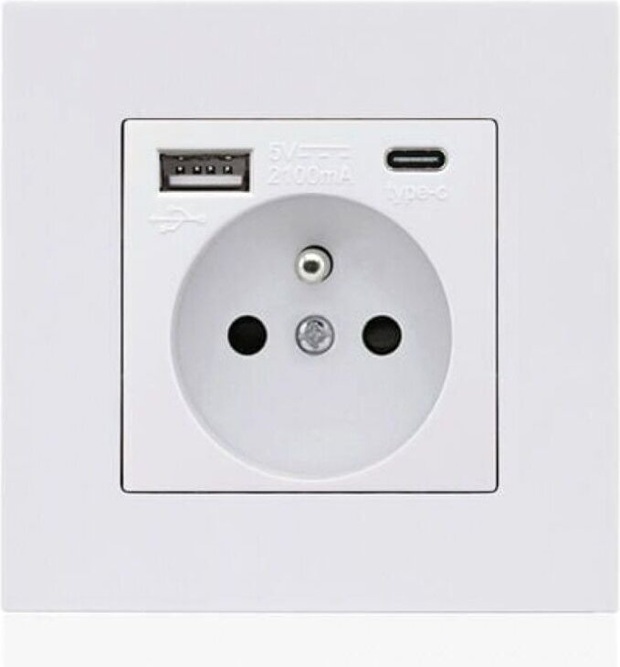 Französische Typ-C + USB 16A Typ 86 Steckdosenleiste, Anzahl der Steckdosen: 2 Löcher, Name