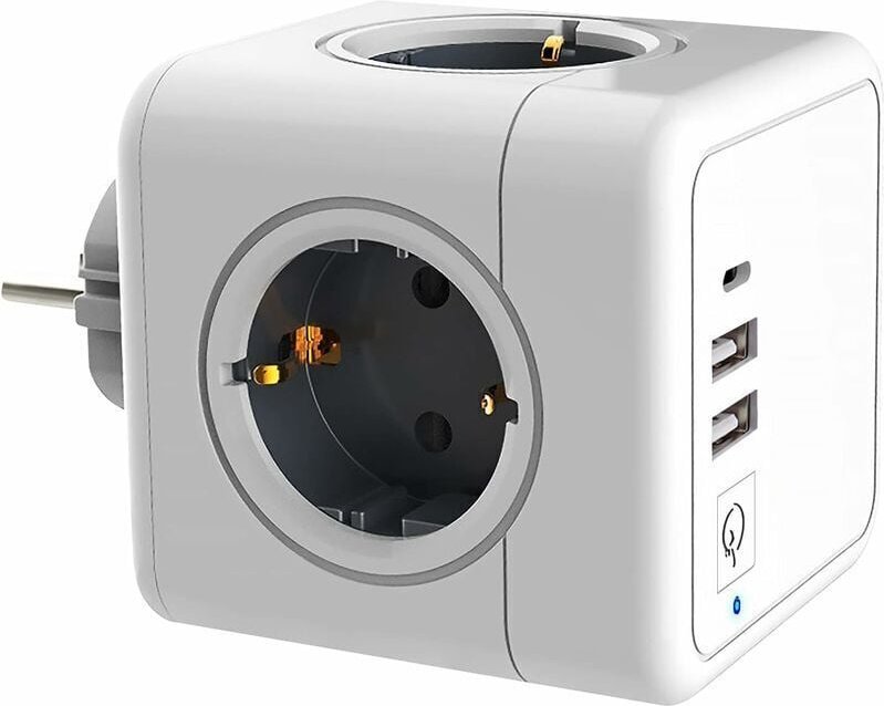 YMYNY Mehrfachsteckdose USB, Cube Wandsteckdosenleiste 4 Steckdosen mit 2 USB-Netzteilen, mit 1 Typ-C-Netzteil, 7-in-1-U...