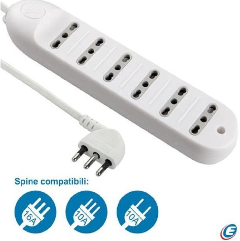 Mehrfachsteckdose 6 Steckdosen Zweiwertigen 16A Mit Stecker Platzsparend Schuh