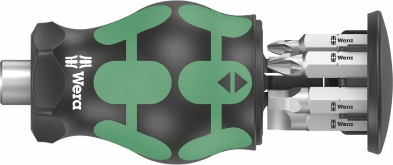 Kraftform Kompakt Stubby Bithalter magnetisch mit Bit-Magazin im Handgriff & Ratschenfunktion für schwer zugängliche Ber...