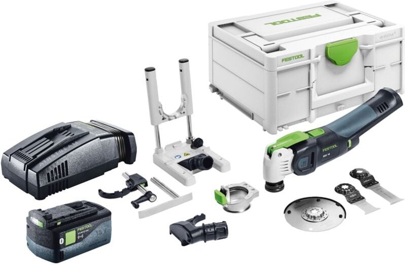 Festool VECTURO OSC 18 E-Basic Set Akku Oszillierer 18 V Starlock Max Brushless + 1x Akku 5,0 Ah + Schnellladegerät + Sy...