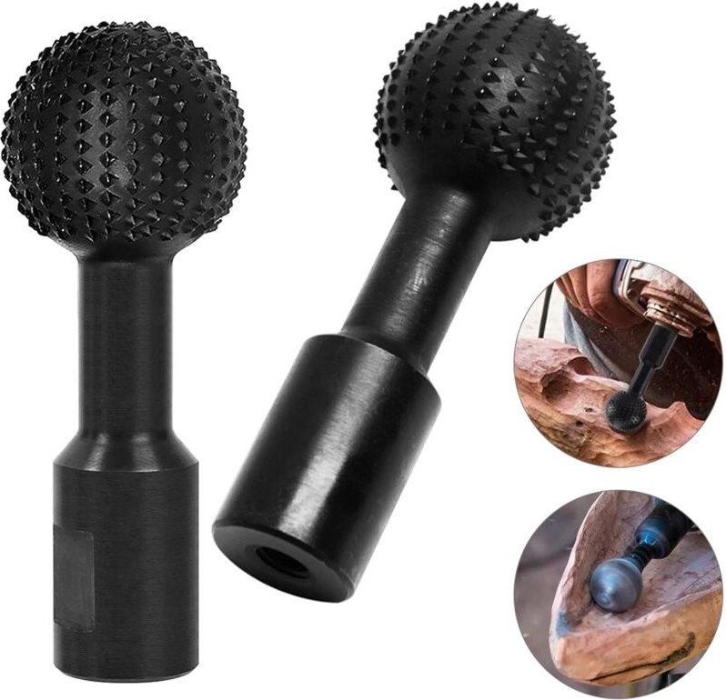 Satz mit 2 Kugelfräsen zum Holzschnitzen 14 mm, Schleifkugeln für Winkelschleifer 115/125 mm