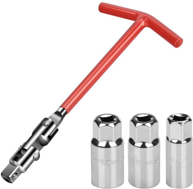 4-teiliges Zündkerzenschlüssel-Set/Zündkerzenschlüssel, 16 mm/18 mm/21 mm Universal-T-Griff-Steckschlüssel für Auto und ...