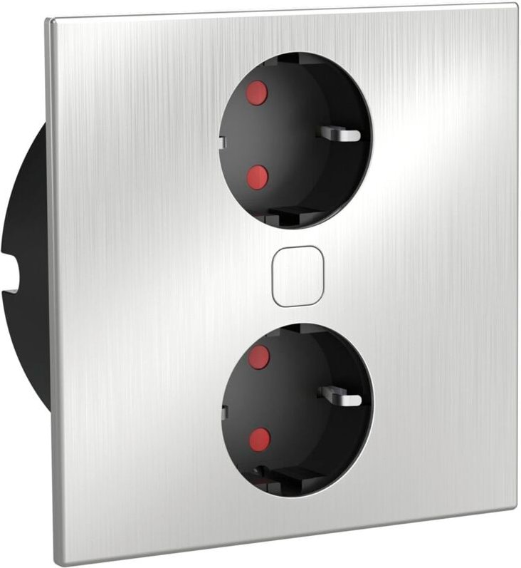 HPF - elektrische Steckdose mit Schutzkontaktstecker, Schuko Anschluss in Edelstahl