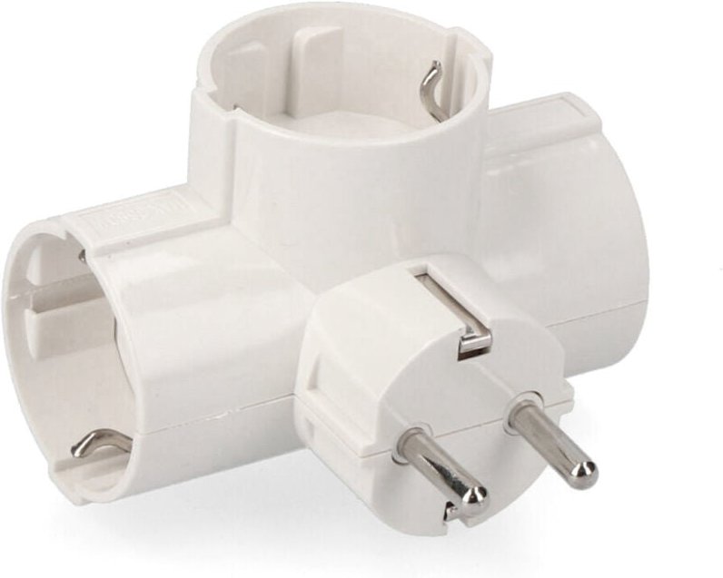 EDM - Dreifachstecker, 3 Steckdosen, Ausgänge seitlich, T/Tl, 16A, 250V R40068