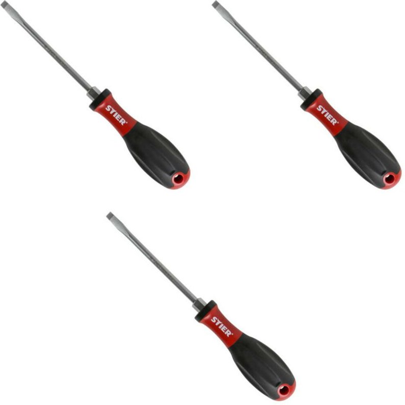 STIER Schlitz-Schraubendreher-Set mit 3K-Kraft-Griff, 4,0x0,8 5,5x1,0 6,5x1,2 mm (3-tlg.)