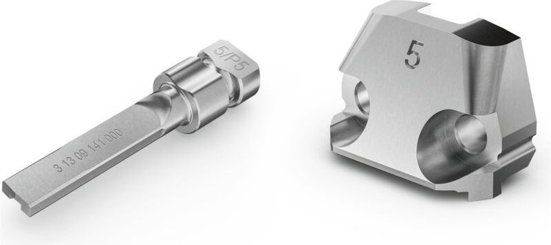 Fein - Stempel und Matrize im Set, bis 5,0 mm Stahlblech (400 N/mm²), best. aus: 1 Stempel 3 13 09 141 00 0 und 1 Matriz...