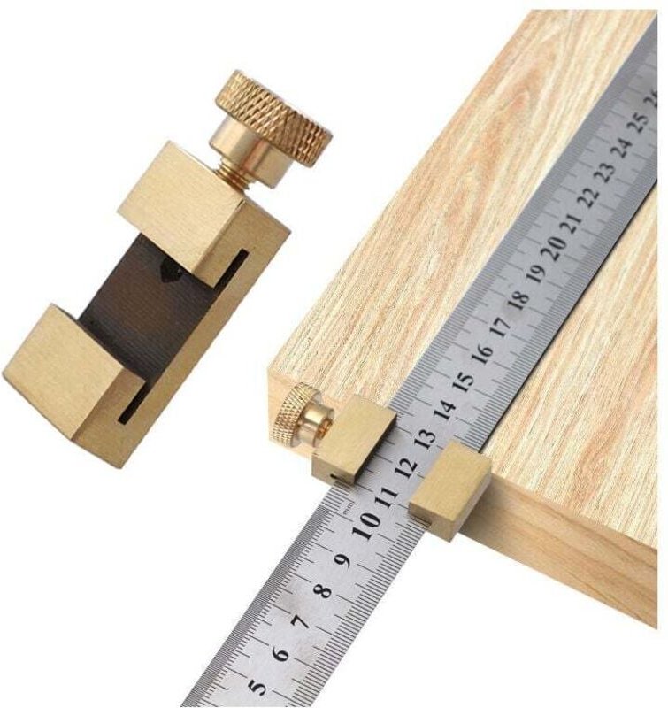 Positionierlineal aus Edelstahl, Linealwerkzeug, Linealblock aus Messing und Stahl, Linealanschlag, 30-cm-Markierungslin...