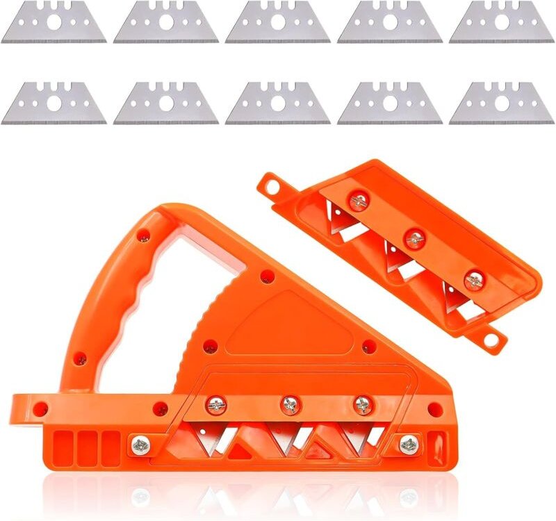 Gipskartonhobel Winkelbürste 45°+60° für Gipskartonplatten, Holzplatten usw., mit 10 Klingen für präzise, sichere und gl...