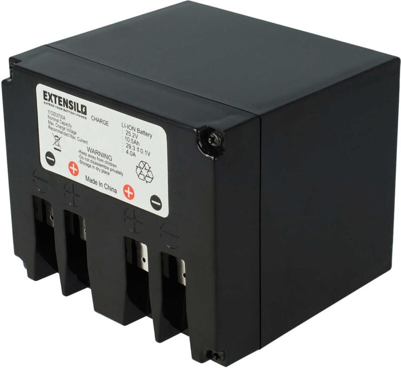Extensilo - Akku kompatibel mit Wiper RunnerXE, RunnerXKH, RunnerXP, xk, r Xe Rasenroboter Rasenmäher (10500mAh, 25,2V, ...