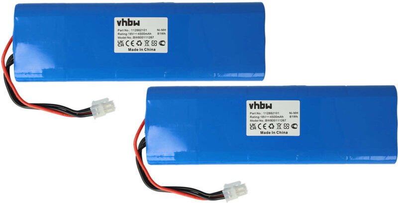 Vhbw - 2x Akku Ersatz für Husqvarna 540059601, 540059602, AU-18C, AU-18V für Rasenmäher (4500mAh, 18V, NiMH)