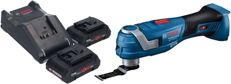 Bosch gop 18V-34 Professional Akku Multi Cutter 18 v Starlock Plus + 2x ProCORE Akku 4,0 Ah + Ladegerät