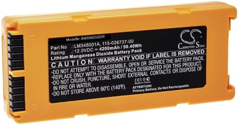 Batterie Ersatz für Mindray LM34S001A, 022-000124-00, 115-026737-00, LM345001A für Medizintechnik (4200mAh, 12V, Li-MnO2...