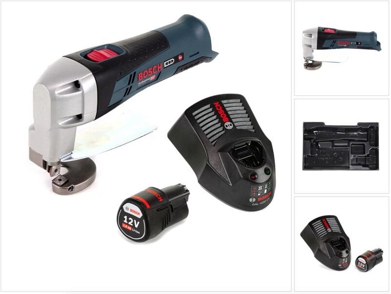 Bosch gsc 12 V-13 Akku Blechschere L-Boxx ready + 1x Akku 2,0Ah + Ladegerät