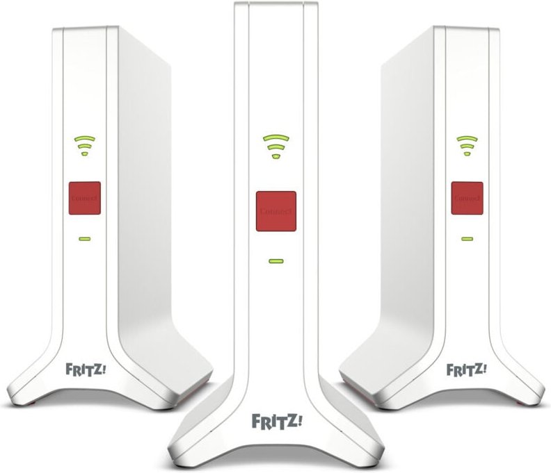 FRITZRepeater FRITZMesh Set 4200 3-pack Edition Inter Netzwerk-Repeater 4200 Mbit/s Rot, Weiß