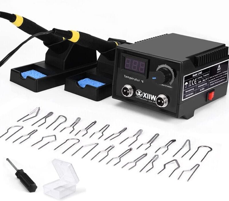 Brandmalerei Set mit 23X Spitz und zwei Stiften, Brandmalgerät Brandmalstation 100W, Digital Display, Holzbrenner Werkze...