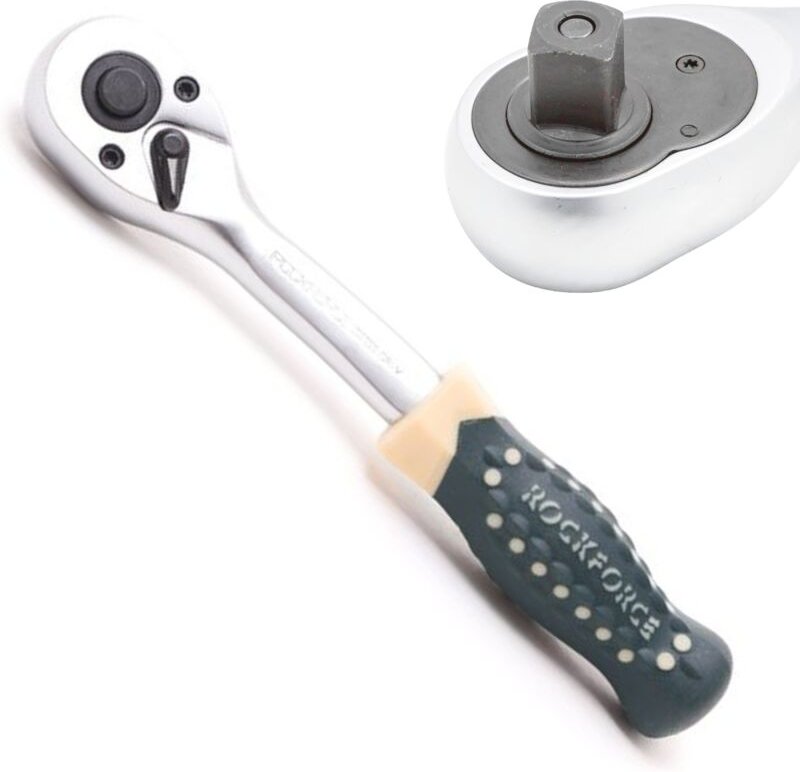 Gebogene Ratsche mit Gummigriff 1/4" L-150 mm