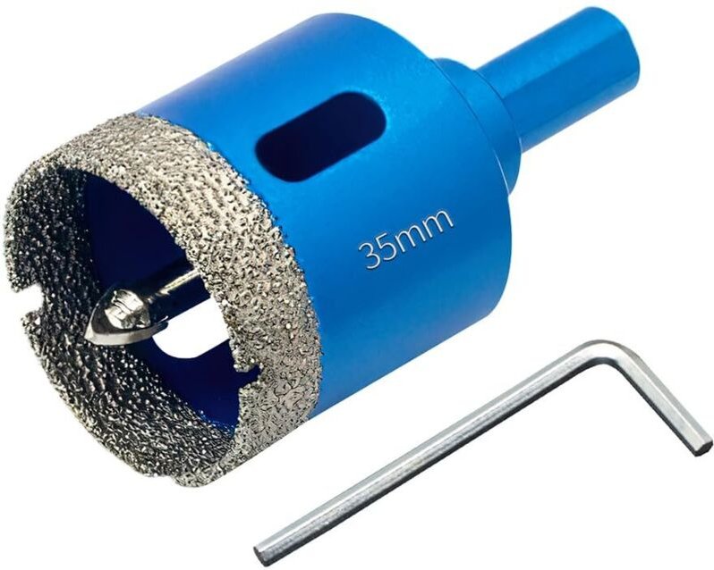 35-mm-Diamant-Lochsäge mit Zentrierführung, professioneller, gelöteter Diamantbohrer für Fliesen, Porzellan, Glas, Marmo...