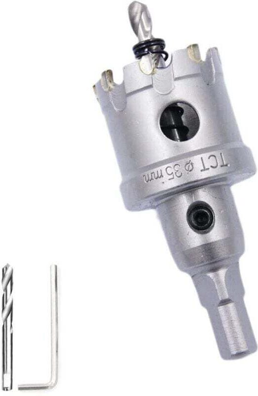 Hochleistungsfähige, industrietaugliche 1-3/8" (35 mm) Hartmetall-Bimetall-Lochsäge zum Bohren von Löchern in Edelstahl