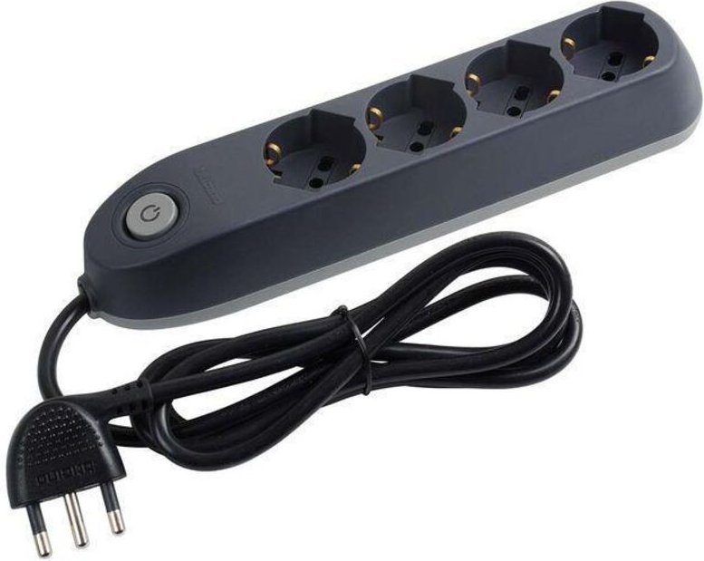 Multipresa 4 prese schuko Bticino poker 2p+t 10/16a grigio - 3684gb