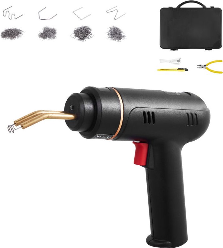 Mophorn 120 W kabelloses Kunststoffschweißgerät, Heißtacker-Schweißpistole mit 400 Klammern, wiederaufladbares Kunststof...