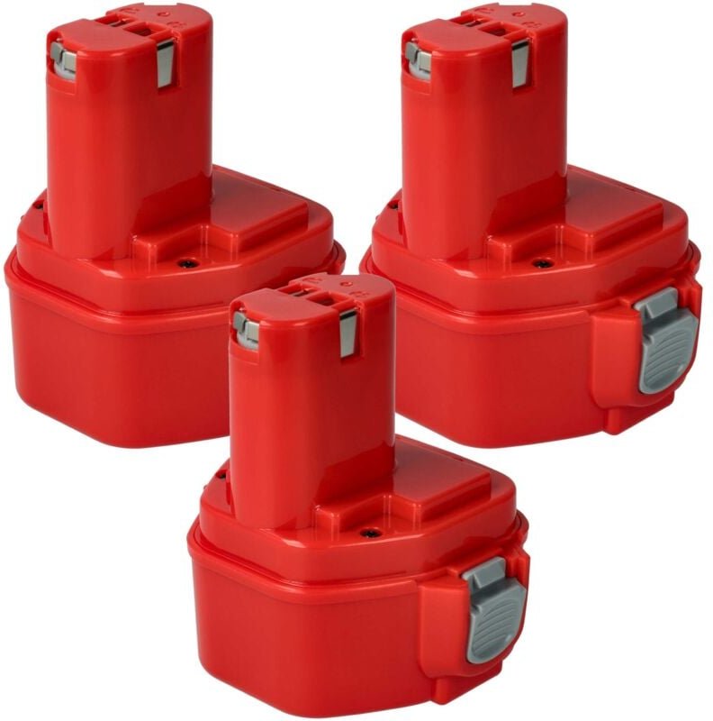3x Akku kompatibel mit Makita 6831DWH, 6911DW, 6911D, 6911HD, 6911DWH, 6911HDW, 6831DWA, 6831DW Werkzeug (3000 mAh, NiMH...