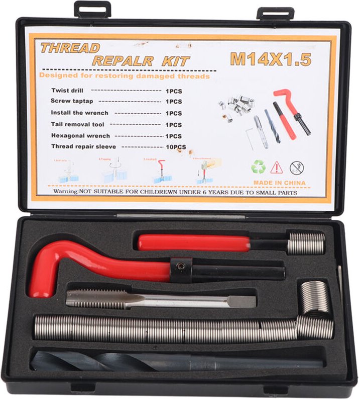 Eosnow 15 PCs -Gewinde Einfügungen M14X1.5 FEMPANIKALIERUNG ACPECTION SORTORIENS SORTIMENT KIT