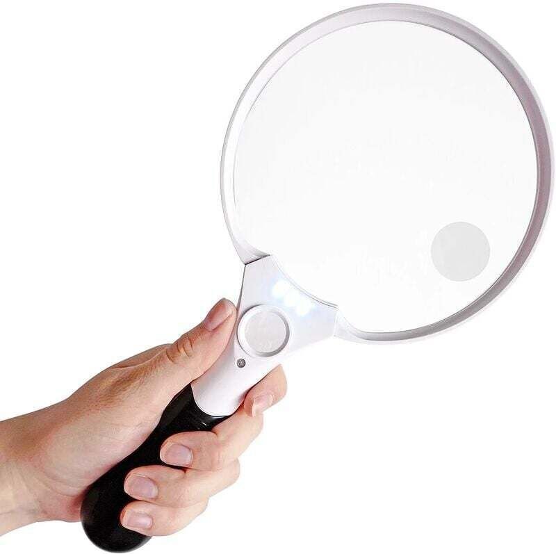 Riesige Lupe mit LED-Beleuchtung – 2-fache, 4-fache und 25-fache Vergrößerung – Ideal zum Lesen, Erkunden, Untersuchen, ...