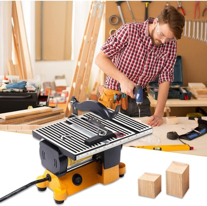 Tischkreissäge, 4500 U/min, Schnitthöhe: 15 mm, tragbare Präzisions-Tischkreissäge mit Ständer, 60 W, 220 V, zum Schneid...