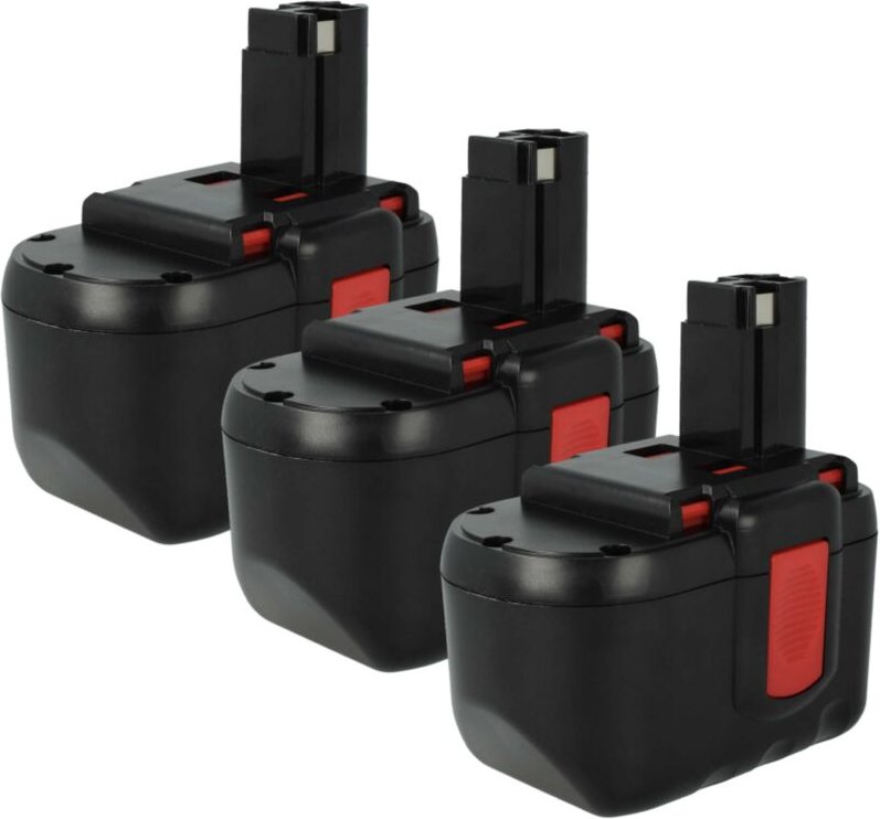 vhbw 3x Akku kompatibel mit Bosch PSB 24VE-2, SAW 24V, GSR 24VE-2, GST 24V Werkzeug (3000 mAh, NiMH, 24 V)