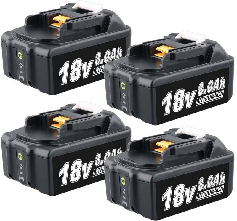 Pdstation - 4 Stück für Makita 18 v 8.0 Ah lxt Ersatz-Li-Ionen-Akku BL1860B BL1850 BL1860 BL1850B BL1840B BL1840 BL1830B...