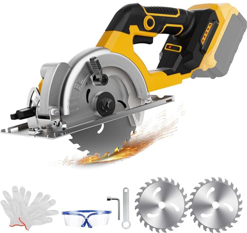 Dewalt 5,5" Akku-Kreissäge für 18V/20V Akku, elektrische Säge mit bürstenlosem Motor, 0-45° Gehrungsschnittwinkel, ideal...