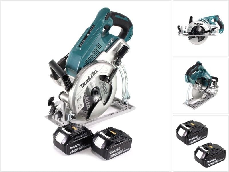 Makita DRS 780 G Akku Handkreissäge 36V ( 2x18V ) 185 mm Brushless + 2x Akku 6,0Ah - ohne Ladegerät