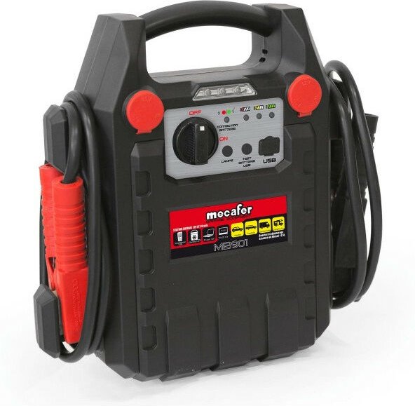 Mecafer - Batterie-Booster-Starter 230V/12V dc 500mA 900A - MB901