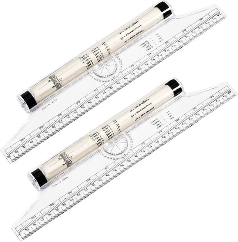 Stück Rollbares Parallellineal, Rollbares Zeichenlineal, Mehrzweck-Rolllineal, Rolllineal zum Messen im Büro, für vertik...