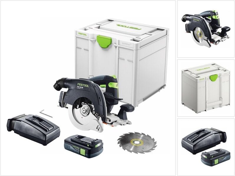 Hkc 55 EB-Basic Akku Handkreissäge 18 v 160 mm Brushless + 1x Akku 3,0 Ah + Ladegerät + Systainer - Festool