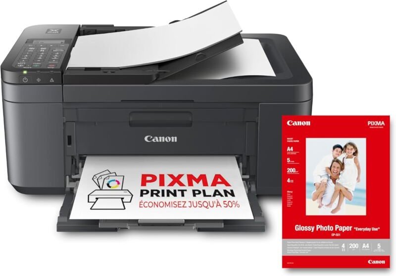 Canon PIXMA TR4755i – 4-in-1-Farbdrucker – Drucken, Scannen, Kopieren, Faxen – 20-Blatt-Papierfach, Fotodrucker, PIXMA-D...