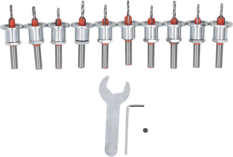 Pyhodi – 10-teiliges Senkbohrer-Set mit einstellbarem Tiefenanschlag, konischer Spitze, 2 Spiralnuten aus legiertem Stah...