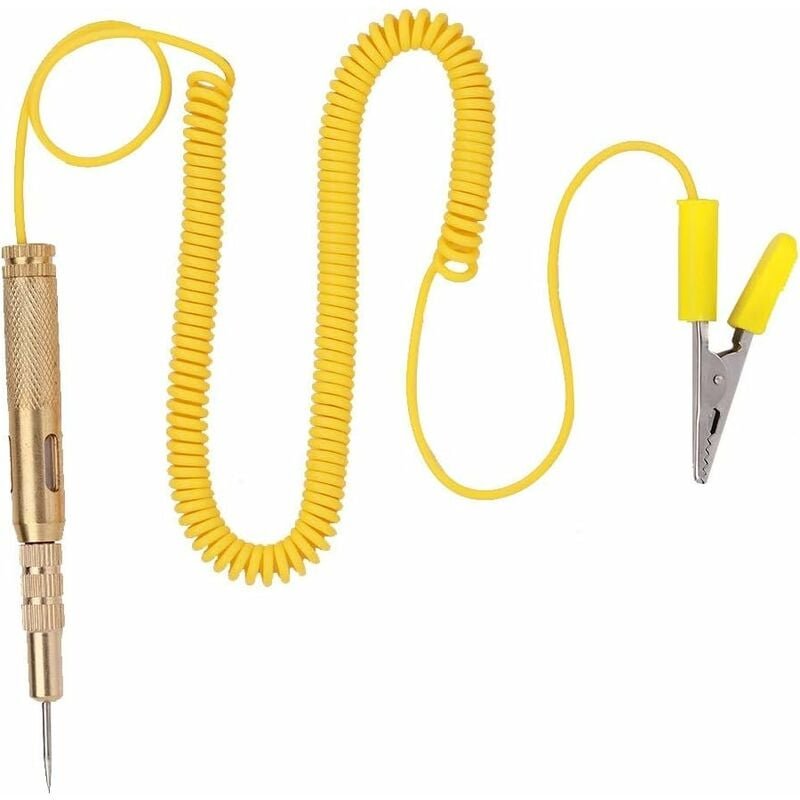 Mumu - Stromkreisprüfstift, Auto-Auto-Fahrzeug-Stromkreisprüfer dc 6 v 12 v 24 v Glühbirnen-Spannungsprüfstift Gelb