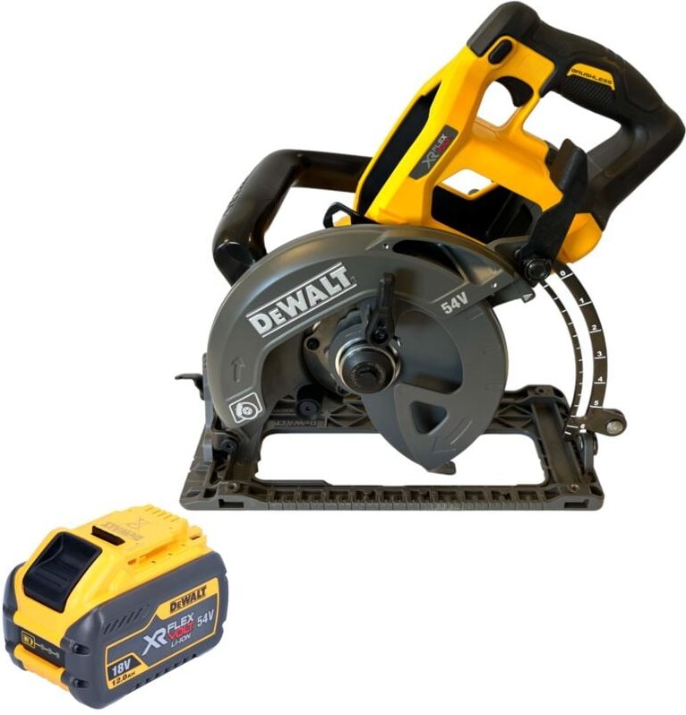 Dcs 577 n Akku Handkreissäge 54 v FlexVolt 190 mm Brushless + 1x Akku 12,0 Ah - ohne Ladegerät - Dewalt