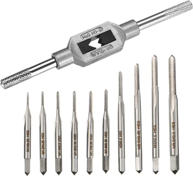Thumbnail - Tlily - 10 StüCk Micro-Taps Bit Kleine Handgewindebohrer M1-M3.5 hss Mini Metric Plug Tap Screw Drill Tapping Tool