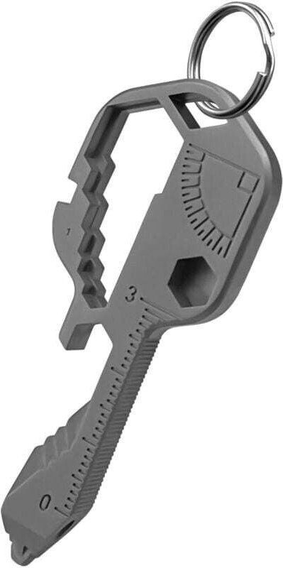 Ulisem24-in-1 Multifunktionswerkzeug, schlüsselförmiges Taschenwerkzeug aus Edelstahl (Grau)