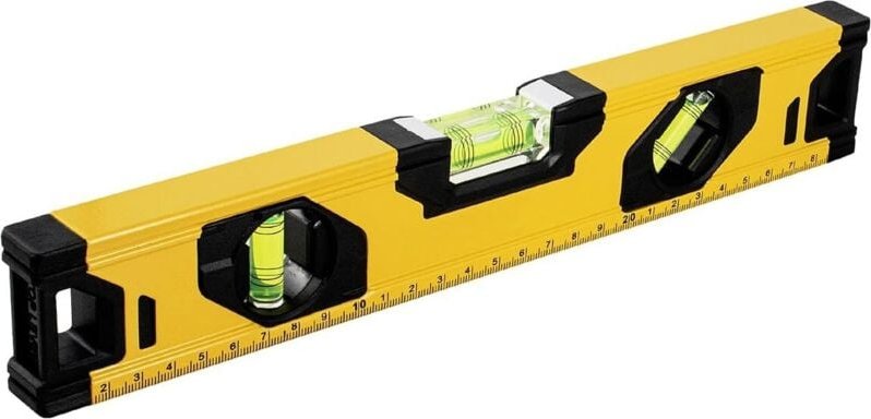 30 cm magnetische Wasserwaage mit 3 umkehrbaren, stoßfesten Libellen (45°, 90°, 180°) und gummierten Enden