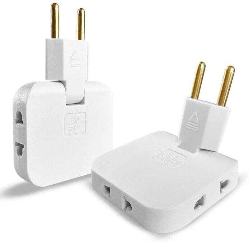 2x Flachsteckdosenleiste für die Schrankmontage mit 3 Steckdosen, Flachstecker mit XU-Anschluss, 180° drehbarer Anschlus...