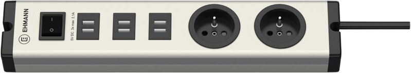 Ehmann 6-Port 6,3 A Usb Multi-Charger Mit 2 Steckdosen (Typ E, Französischer Standard), Zum Aufladen Von Smartphones, Ta...