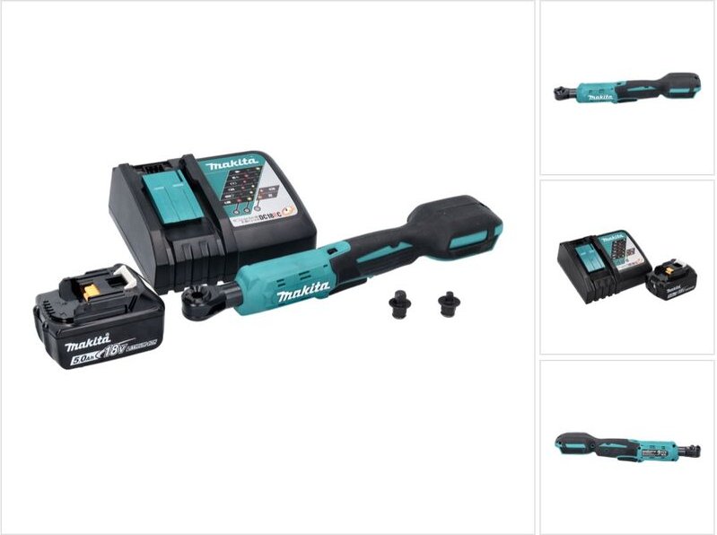 Dwr 180 RT1 Akku Ratschenschrauber 18 v 47,5 Nm 1/4' 3/8' + 1x Akku 5,0 Ah + Ladegerät - Makita