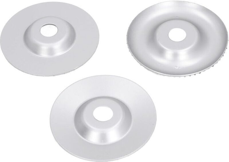Set mit 3 Holzschnitzscheiben, 125 mm Außendurchmesser und 22 mm Innendurchmesser, gebogene und abgeschrägte Form für Wi...