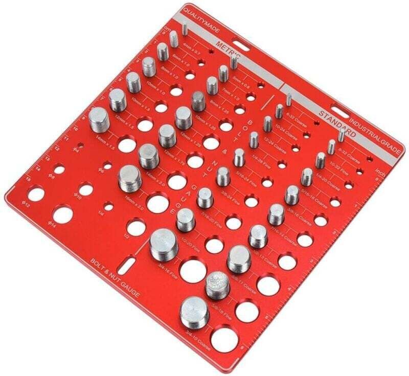 Gewindeprüfer 34 für Muttern und Schrauben, zeitsparend, Gewindeidentifizierungslehre für Zoll- und metrische Gewinde fü...