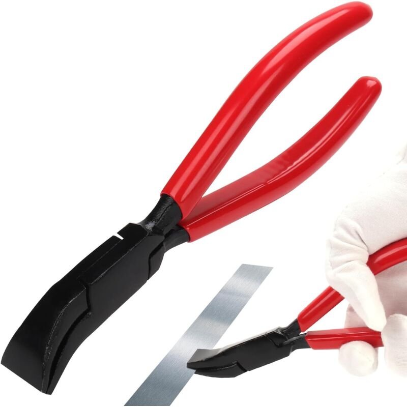 Falzzange 45°, Abkantzange Blechzange Breit 22 mm, Blechbiegezange Kohlenstoffstahl mit Rutschfestem Griff, Dachdecker W...