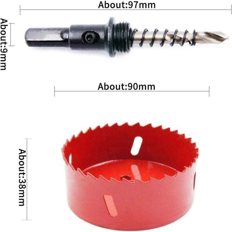 Bimetall-HSS-Lochsäge mit Schaft für Holz und Metall - 90 mm.
